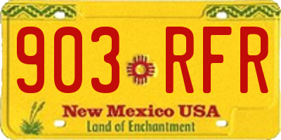 NM license plate 903RFR