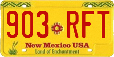NM license plate 903RFT