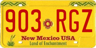 NM license plate 903RGZ