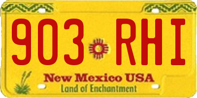 NM license plate 903RHI
