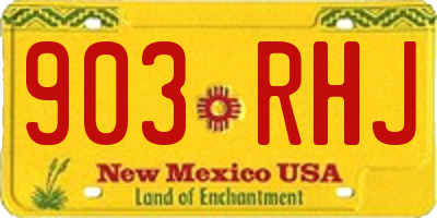 NM license plate 903RHJ