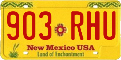 NM license plate 903RHU