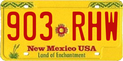 NM license plate 903RHW