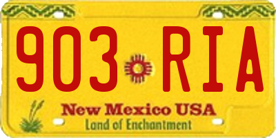 NM license plate 903RIA