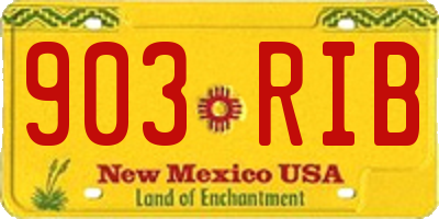 NM license plate 903RIB