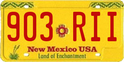 NM license plate 903RII