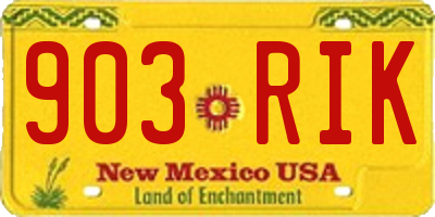 NM license plate 903RIK