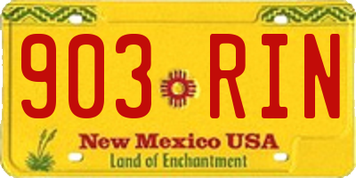 NM license plate 903RIN