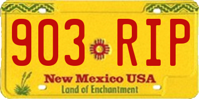 NM license plate 903RIP