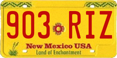 NM license plate 903RIZ
