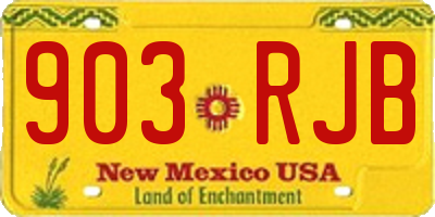 NM license plate 903RJB