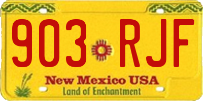 NM license plate 903RJF