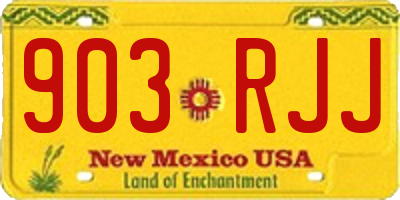 NM license plate 903RJJ