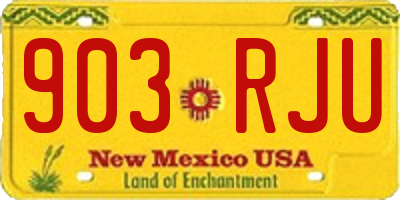 NM license plate 903RJU