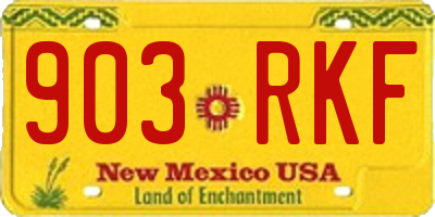 NM license plate 903RKF
