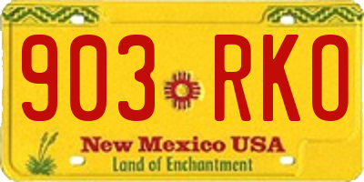 NM license plate 903RKO