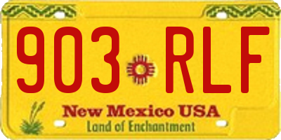 NM license plate 903RLF