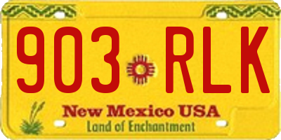 NM license plate 903RLK