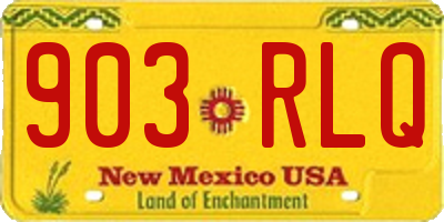 NM license plate 903RLQ