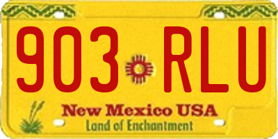 NM license plate 903RLU