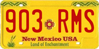 NM license plate 903RMS