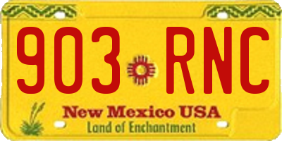 NM license plate 903RNC