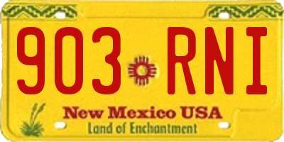 NM license plate 903RNI