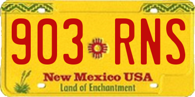 NM license plate 903RNS