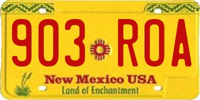 NM license plate 903ROA