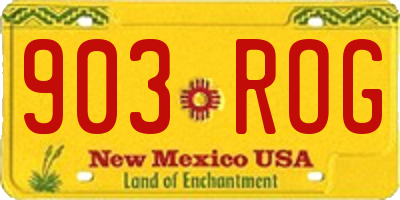 NM license plate 903ROG