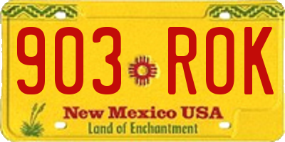 NM license plate 903ROK