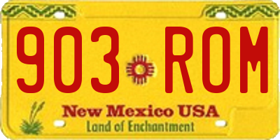 NM license plate 903ROM