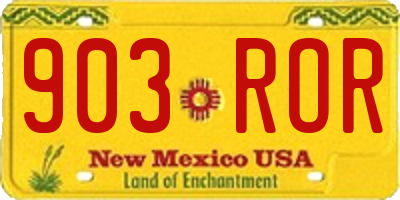 NM license plate 903ROR