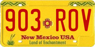NM license plate 903ROV
