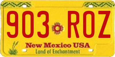 NM license plate 903ROZ