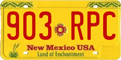 NM license plate 903RPC
