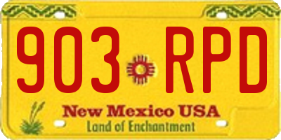 NM license plate 903RPD