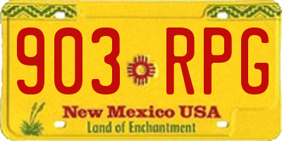 NM license plate 903RPG