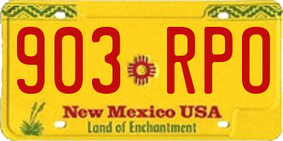 NM license plate 903RPO