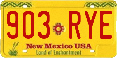 NM license plate 903RYE