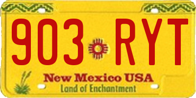 NM license plate 903RYT