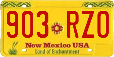 NM license plate 903RZO