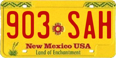 NM license plate 903SAH