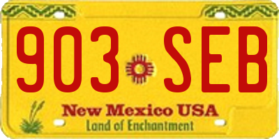 NM license plate 903SEB