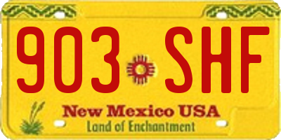 NM license plate 903SHF