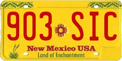 NM license plate 903SIC