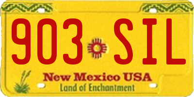 NM license plate 903SIL