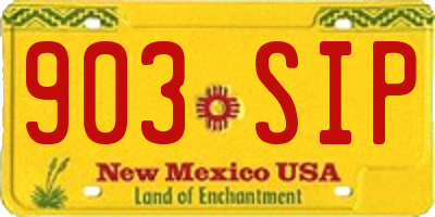 NM license plate 903SIP