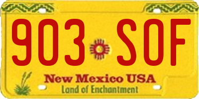 NM license plate 903SOF
