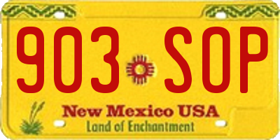 NM license plate 903SOP
